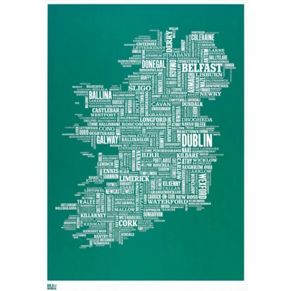 1. Bold and Noble screen print of Ireland, ?55, Article