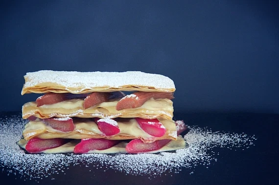 Rhubarb Mille feuille