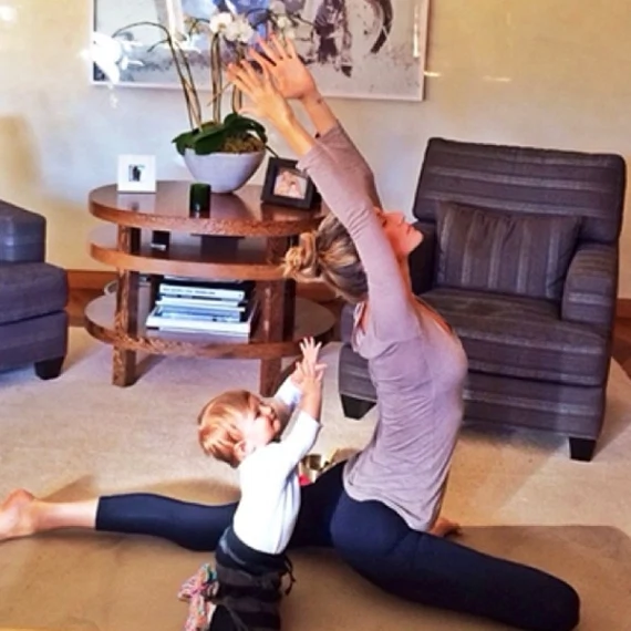 Shtap! How cute is Vivian following her mama