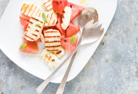 Watermelon and Halloumi Salad with Mint