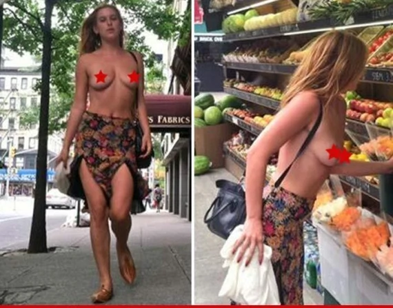 Scout Willis who sparked the campaign, flower and fruit shopping in NYC