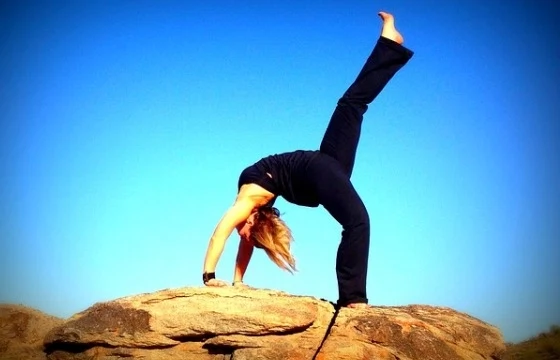 Woman practicing yoga