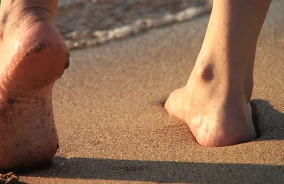 Walking on the beach