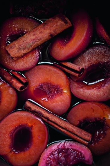 Poached plums