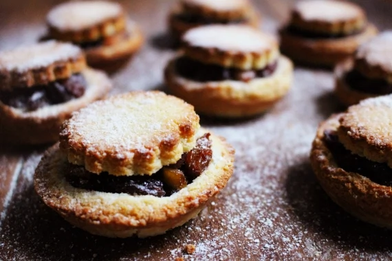 Mince pies on a table