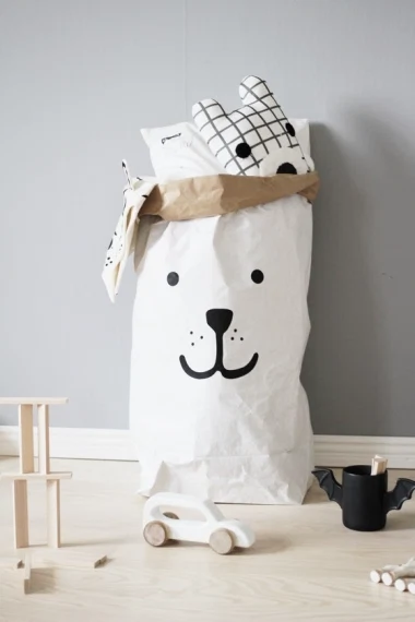 Tellkiddo hand-painted toy storage sack from Nordic Elements, image.ie