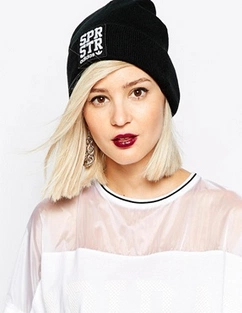 black beanie hat