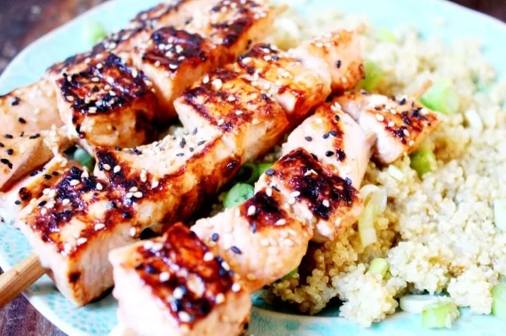 Little Green Spoon’s Salmon Teriyaki Skewers Little Green Spoon’s Salmon Teriyaki Skewers