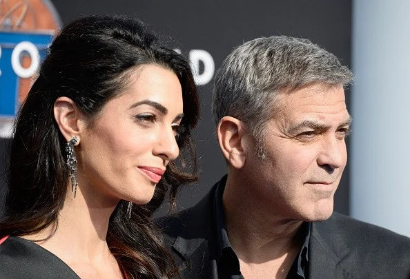 amal and george clooney attends the premiere ff Disney's "Tomorrowland" at AMC Downtown Disney 12 Theater on May 9, 2015 in Anaheim, California.