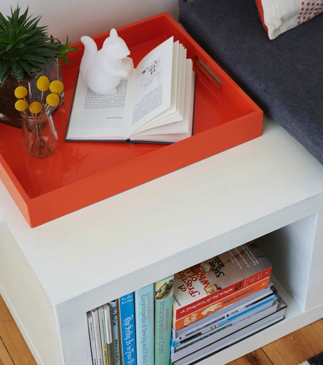 Reading nook furniture hack using Ikea lack tables