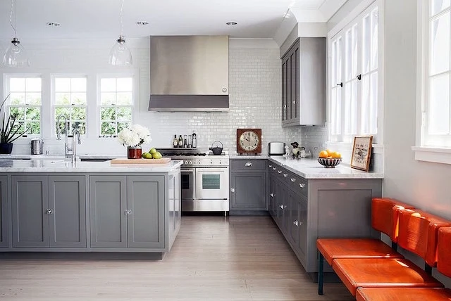 Michael C. Hall's kitchen, featured in Lonny magazine. Photograph by Joe Schmelzer.