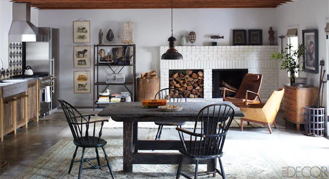 Ellen de Generes and Portia de Rossi's former kitchen, featured in Elle Decor. Photograph by William Abranowicz.