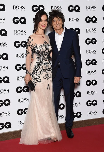 LONDON, ENGLAND - SEPTEMBER 08:  Ronnie Wood and wife Sally Humphreys attend the GQ Men Of The Year Awards at The Royal Opera House on September 8, 2015 in London, England.  (Photo by Gareth Cattermole/Getty Images)