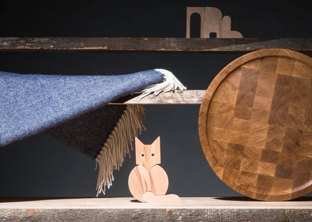 Maker: Foxford Woollen Mills Title: Atlantic Herringbone Throw Description: The Foxford Atlantic Collection takes inspiration from the dark blues of the close by Atlantic ocean, these pieces are the height of sophistication and are a must have for any room. Materials: 100% Lambswool  Dimensions: 140cm x 180cm Exclusivity: open edition Wholesale:  RRP: Retail outlets: FOXFORD Shops, Arnotts, Brown Thomas, Kilkenny Group Liberty of London, Galaries Lafayette, Skandium London, NAP Poland, Falabella Retail Colombia/Peru/Chile, Barker & Stonehouse UK, Raft Furniture UK etc. Maker: Saturday Workshop Title: Fox and Rabbit  Description: This stylised wooden puzzles has been inspired by Irish wild animals Materials: Sustainable Irish Beech Hardwood Dimensions: 120 wide x 190high Exclusivity: open edition Variations: other timbers available Wholesale: €21/?15 Retail: €46/?33 Retail outlets Makers & Brothers Available online: www.makersandbrothers.com Saturday Workshop Edward and Iseult O'Clery Title: Bellevue Folly Descriptions: This wooden puzzle has been inspired by a folly in Co. Galway, Ireland Materials: Sustainable Irish Beech Hardwood Dimensions: H-290, W-300cm Wholesale: €44/$49/?32 RRP: €97/$108/?69 Maker: Tony Farrell Title: Multi purpose board Description: multi purpose end grain board for cutting and serving  Materials: Oak Dimensions: 370 mm diameter approx 25 mm thick Exclusivity: open edition Wholesale: €60 / €30 RRP: €75 / €35 Retail outlets: Available at CCD shop in Douglas Cork and from Eamon's showroom directly Online: Makers & Brothers The Design & Crafts Council of Ireland presents ??, an exhibition of new work from Ireland's designers and makers at Tent London as part of London Design Festival 2015. ??', meaning ?from? in Gaelic, presents the story of Ireland as a source of creative ideas and making and explains how its craft heritage inspires new and contemporary design.