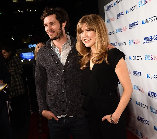 WEST HOLLYWOOD, CA - FEBRUARY 25:  Actor Adam Brody (L) and actress Lisa Joyce attend the premiere of DirecTv's "Billy & Billie"  at The Lot on February 25, 2015 in West Hollywood, California.  (Photo by Michael Buckner/Getty Images)