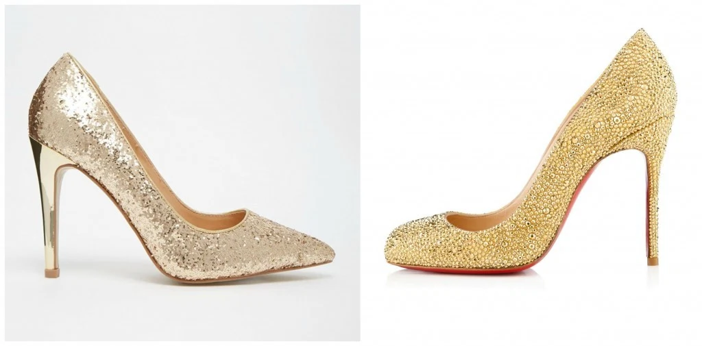 From left SAVE with Dune,  €105, or SPLURGE on Christian Louboutin, €2,395