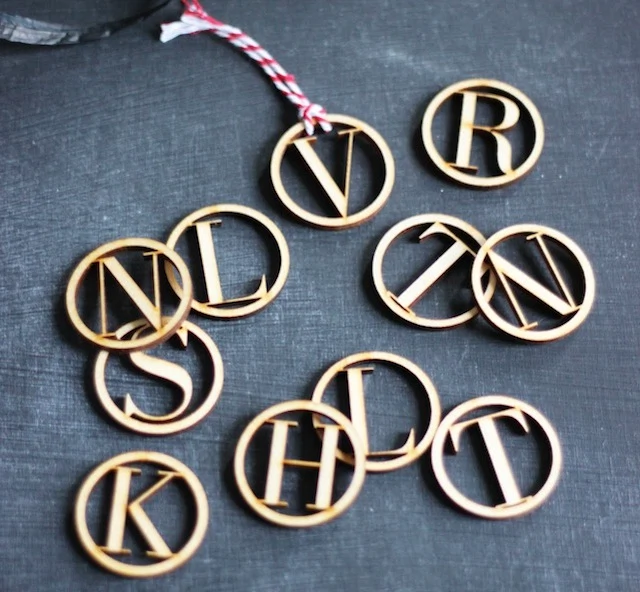 Wooden letter gift tags, €1, April and the Bear