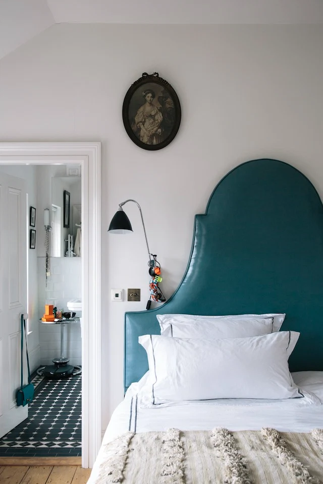 Peter Johnson designed the master bedhead like Stockholm's rooftops. 