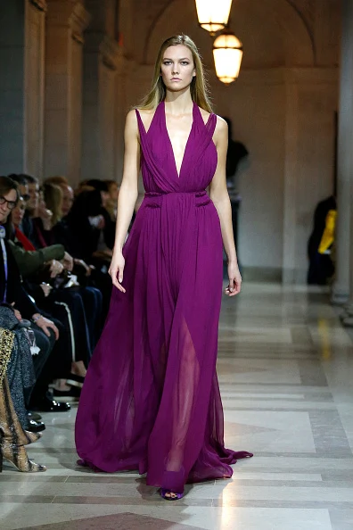 A model walks the runway wearing Carolina Herrera Fall 2016 during New York Fashion Week on February 15, 2016 in New York City.