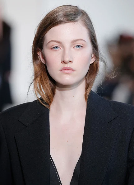 NEW YORK, NY - FEBRUARY 18: A model walks the runway wearing Calvin Klein Collection Fall 2016 during New York Fashion Week at Spring Studios on February 18, 2016 in New York City. (Photo by JP Yim/Getty Images)