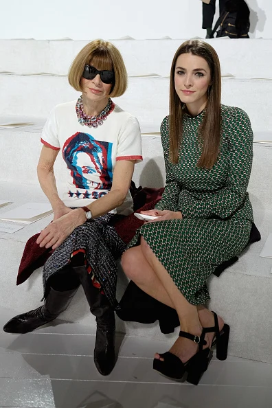 NEW YORK, NY - FEBRUARY 18: Editor-in-chief of American Vogue, Anna Wintour and Bee Shaffer attend the Marc Jacobs Fall 2016 fashion show during New York Fashion Week at Park Avenue Armory on February 18, 2016 in New York City. (Photo by Dimitrios Kambouris/Getty Images for Marc Jacobs)