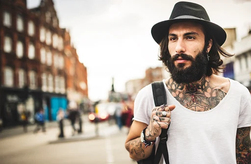 Hipster Solo traveler in Camden town London