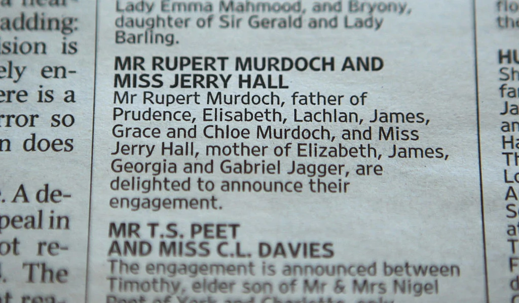 Rupert Murdoch And Jerry Hall Announce Engagement