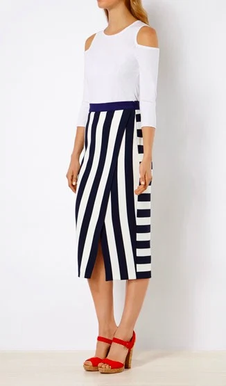 STRIPED JERSEY SKIRT, €99, Karen Millen