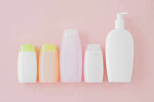 Bottles of cosmetics