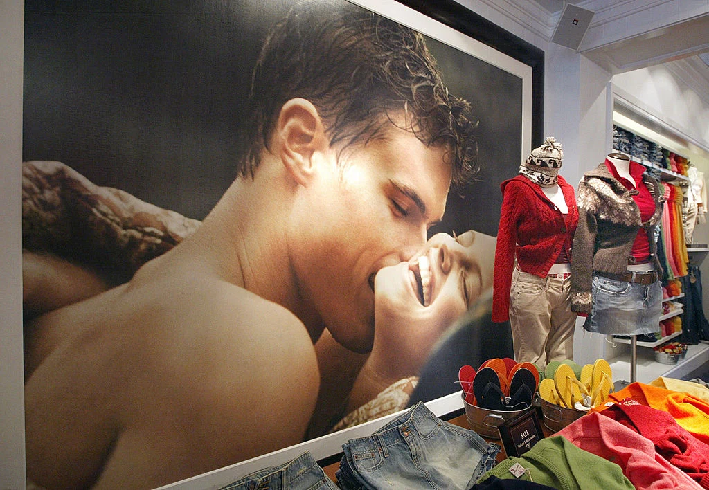 CHICAGO - DECEMBER 8: Abercrombie & Fitch clothing is displayed in one of its stores December 8, 2003 in Chicago, Illinois. A recent report claims that Abercrombie & Fitch discriminates against sales representatives based on their "attractiveness." They have also decided to remove its Christmas catalog, which some claim featured sexually explicit images, from its store shelves. (Photo by Tim Boyle/Getty Images)