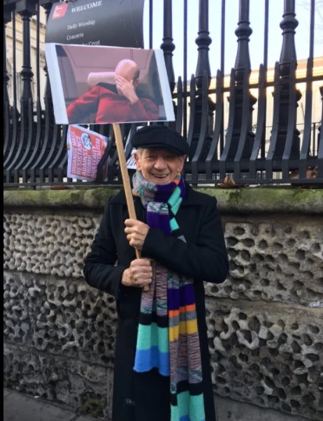 Ian McKellen’s Protest Sign Is What We Need To See On A Monday