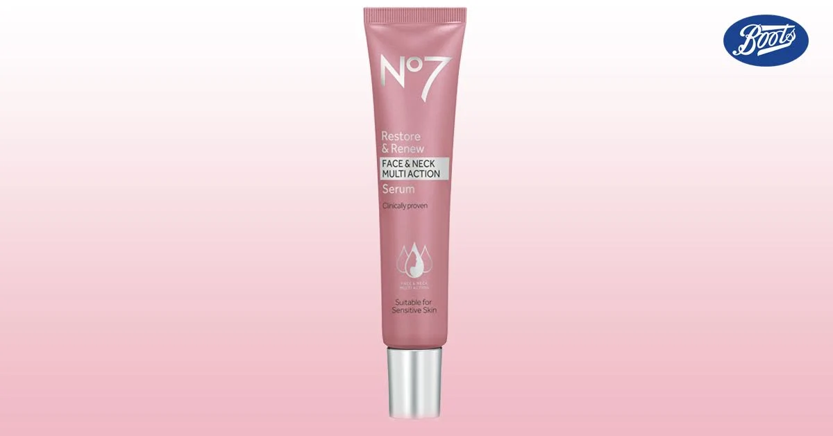 Face & Neck Concerns? Try No7’s Restore & Renew Multi-Action Serum