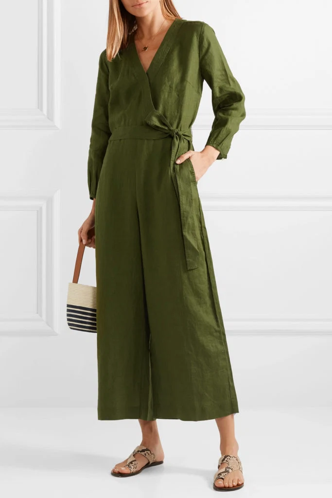 Fontana belted wrap-effect linen jumpsuit, €162 at net-a-porter.com
