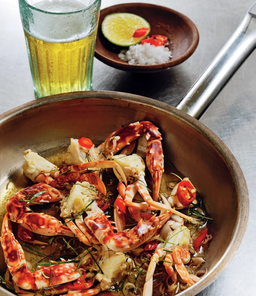 Crab Poached in Beer with Lemongrass & Chilli
