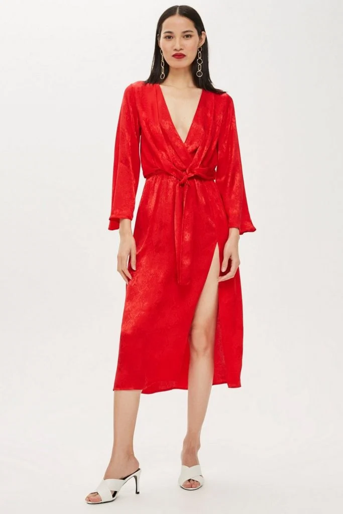 Snake jacquard knot midi dress, €68 at topshop.com