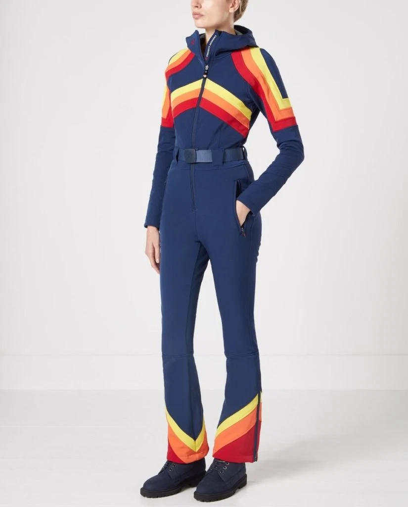 Tingues ski suit in snow navy, €675 at perfectmoment.com