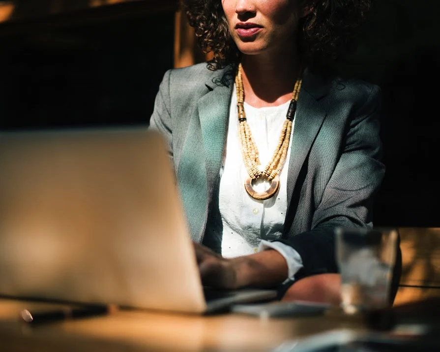 business woman working on laptop