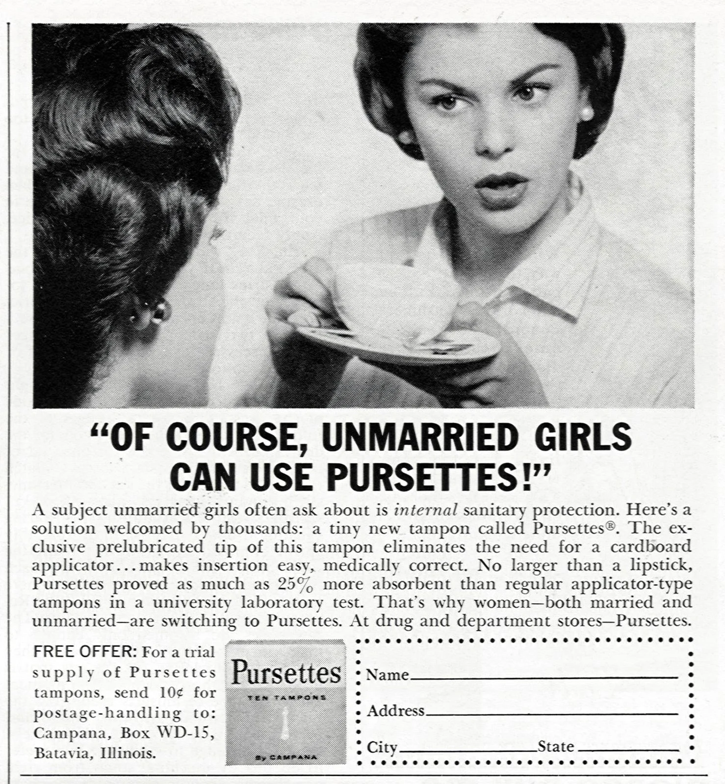 1960s Pursette tampon ad