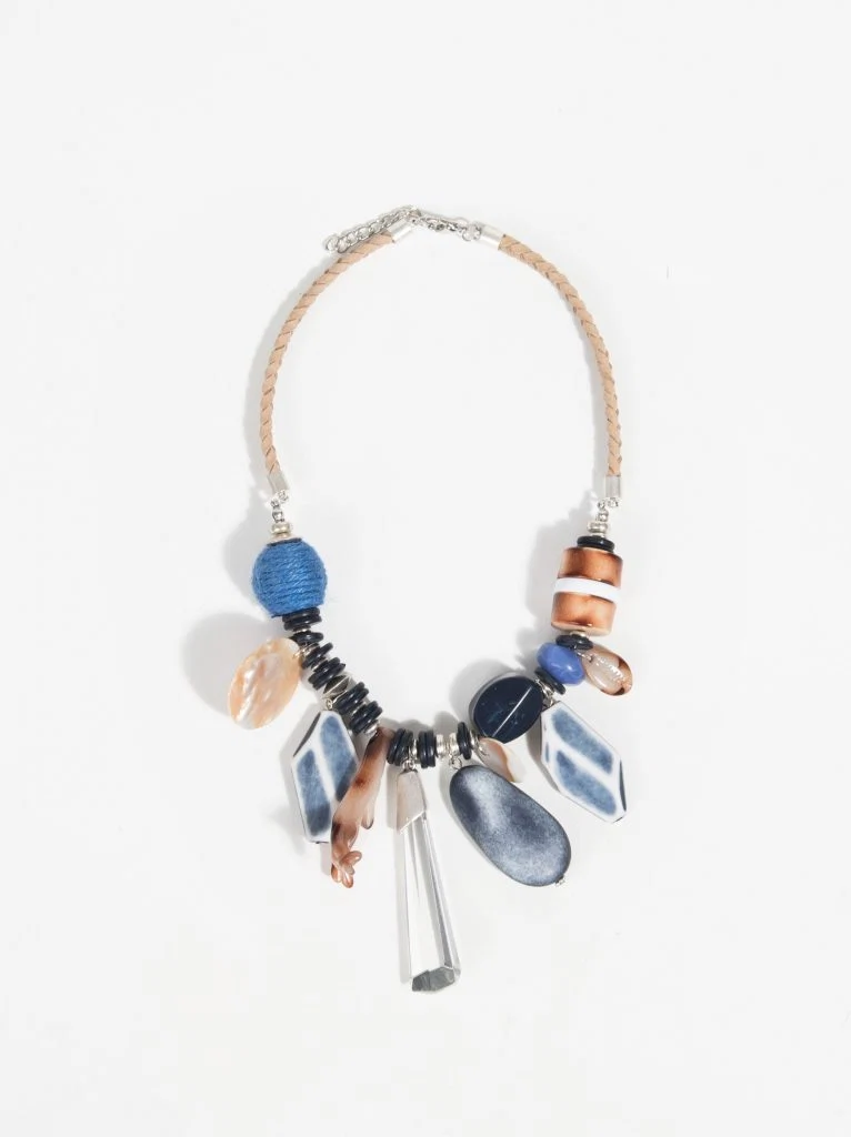 Denim blue necklace, €19.99 at parfois.com