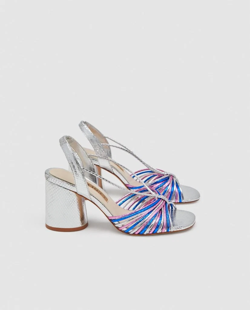 silver strappy high heels, €49.95 at zara.com