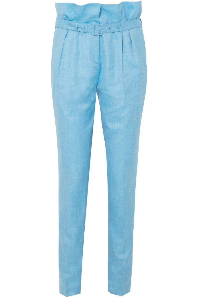 Beatrice wool, silk and linen-blend straight-leg pants by Gabriella Hearst, €795 at net-a-porter.com