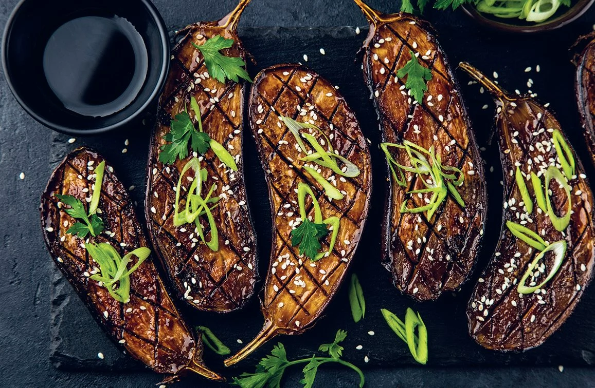 Quick and healthy Japanese weeknight supper: Miso Glazed Aubergine