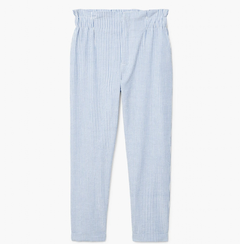 Fine-stripe suit trousers, €29.95 at mango.com