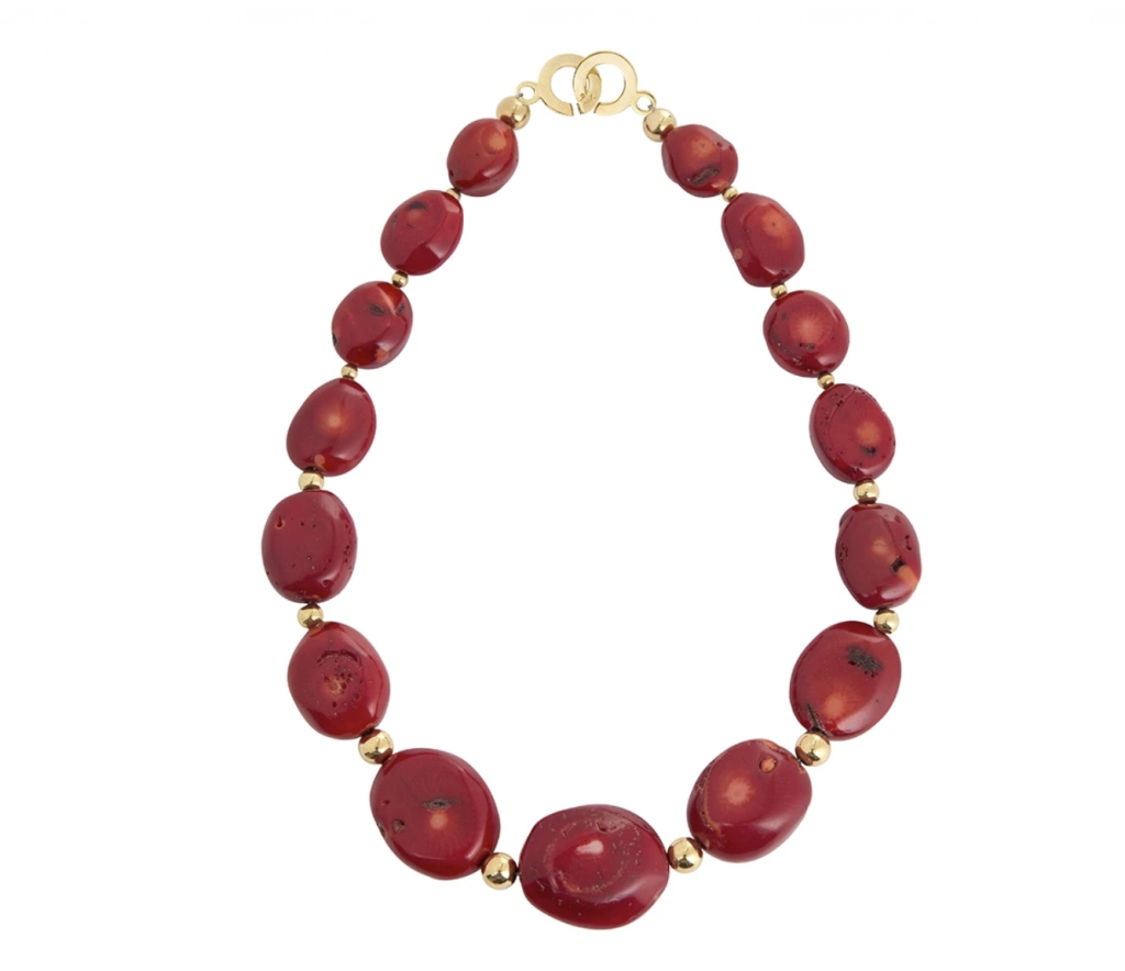 Red coral necklace, €215 at juvidesigns.com