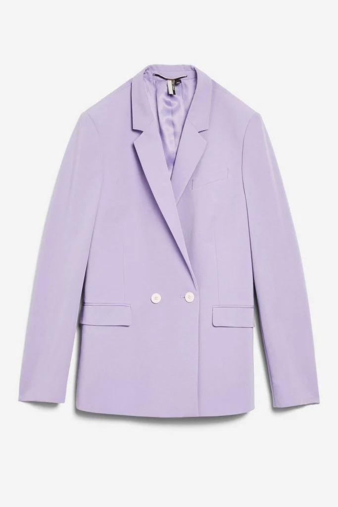 Double-breasted suit jacket, €68 at topshop.com