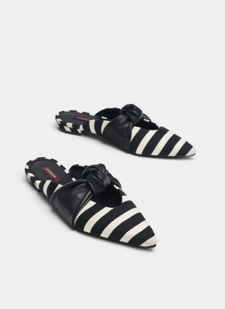 Stripped mules with knot detail, €79.95 at uterque.com