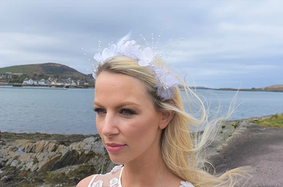 Flower and pearl crown, €155 at bridalandlace.com