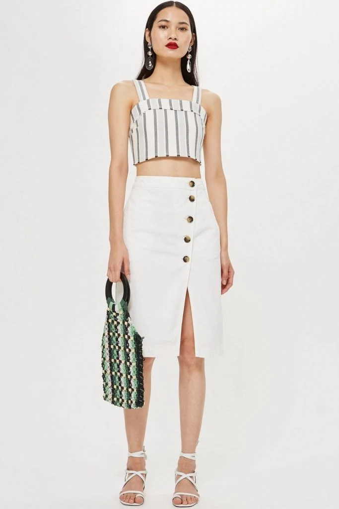 White horn midi skirt, €50 at topshop.com