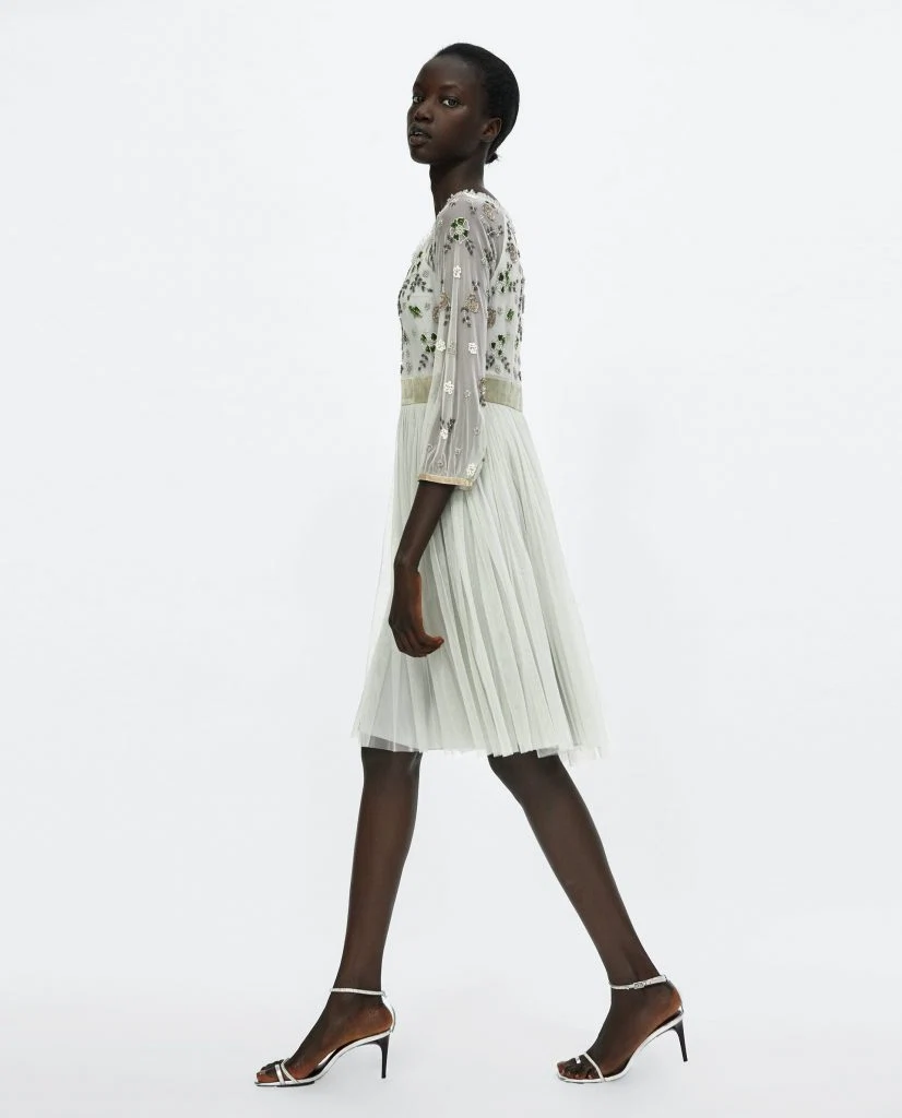 Embroidered tulle dress, €69.95 at zara.com