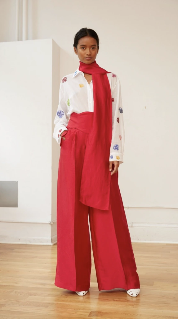 Rainbow shirt, €1112.21, rope-a-dope pants, €1198.10, both at rosieassoulin.com